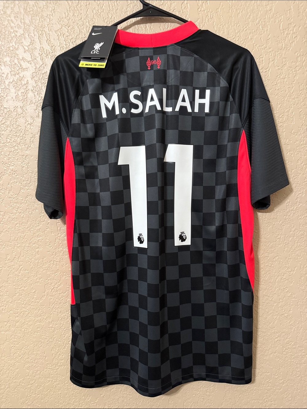 Nike Black and Red Liverpool M. Salah #11 Jersey